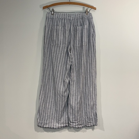 CARVE DESIGNS Blake Linen Pants Wide Leg Cropped Striped Women’s Small Pockets - Picture 5 of 8